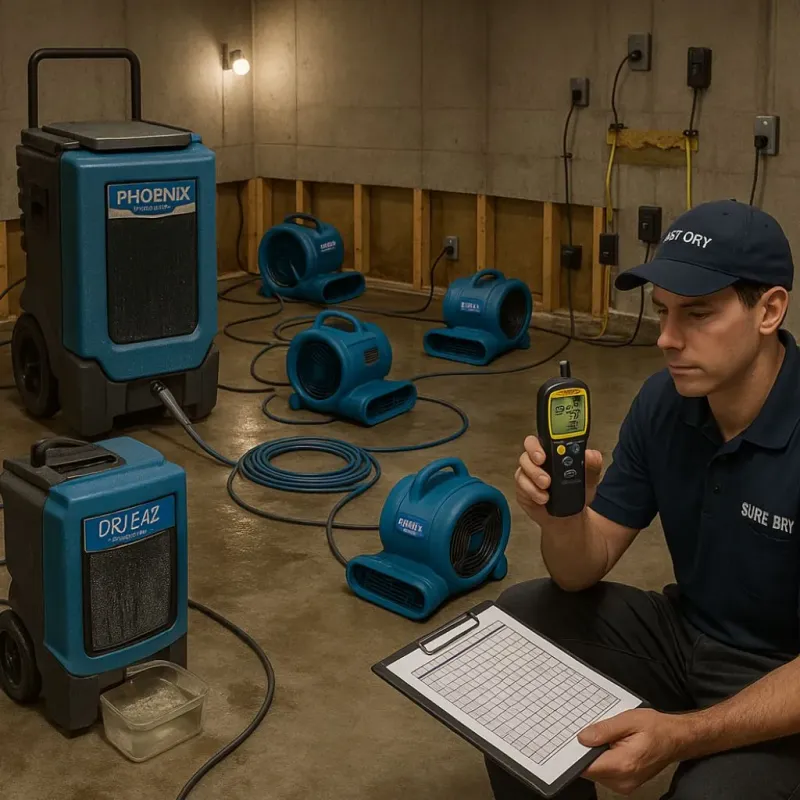 Structural Drying and Dehumidification process in DeQuincy, LA